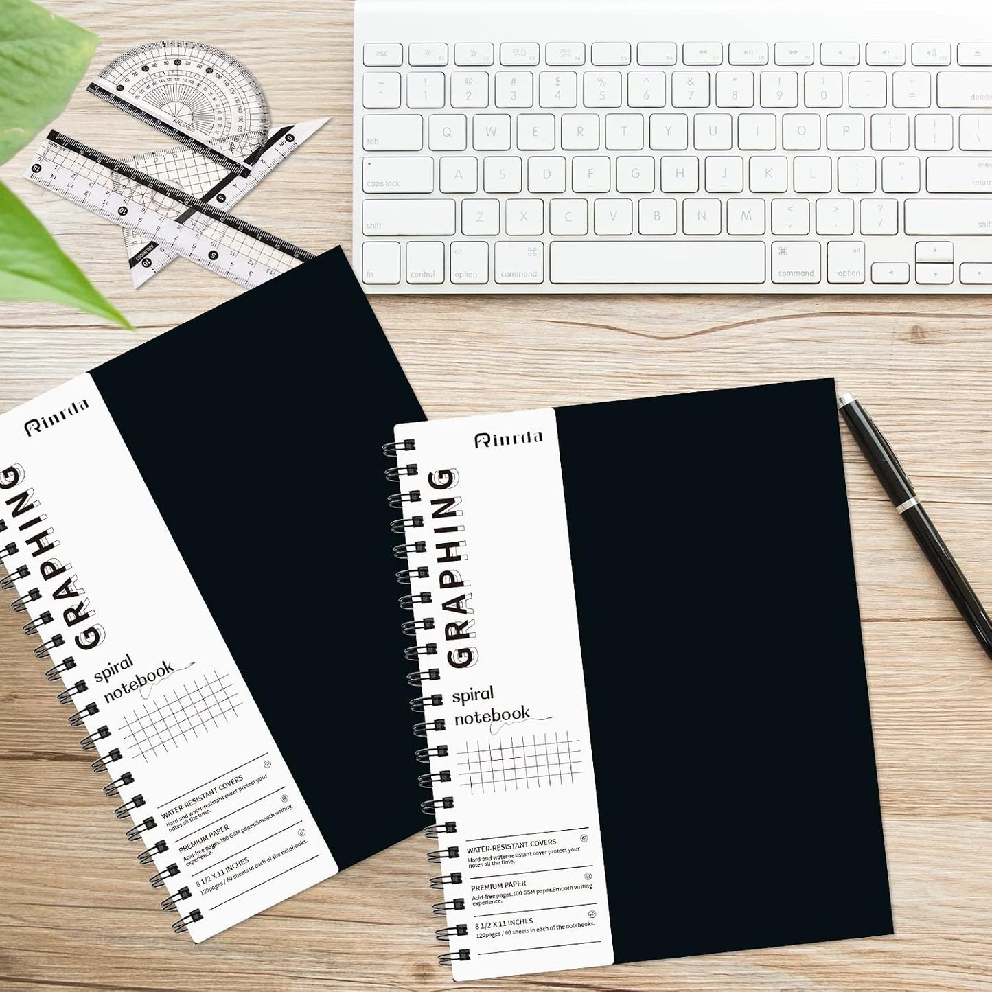 Graph Paper Notebook Spiral Notebook 8.5" X 11"-4 Pack Grid Paper Notebook Graph Notebook Engineering Notebook 120 Pages 100 GSM Thick Graphing Paper Notebook Hardcover Journal for School,