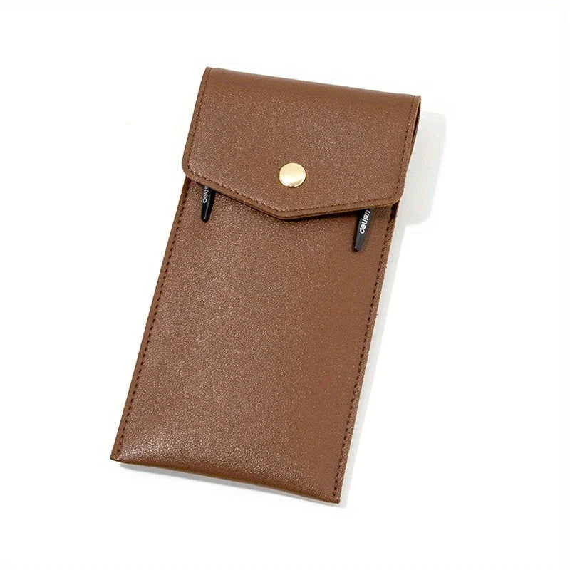 PU Leather Pen Bag Business Office Pen Signature Pen Storage Bag Portable Leak-Proof Ink Ball Pen Pen Holder Stationery Bag