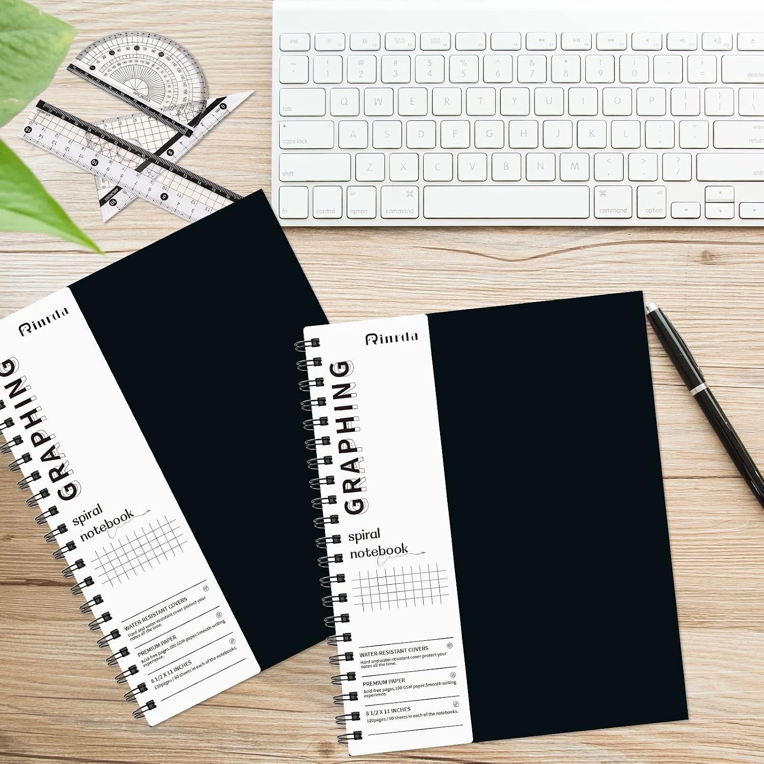Graph Paper Notebook Spiral Notebook 8.5" X 11"-4 Pack Grid Paper Notebook Graph Notebook Engineering Notebook 120 Pages 100 GSM Thick Graphing Paper Notebook Hardcover Journal for School,
