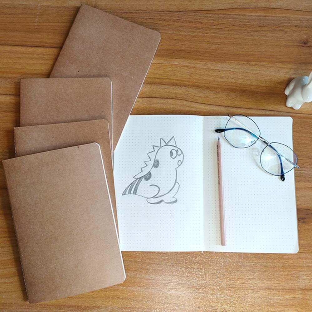 12 Pack 8.25X5.5 Inches Dot Grid Paper Notebook/ A5 Size Dot Journal Notebook, Dot Grid Subject Notebooks Wire-Bound with Kraft Cover, 30 Sheets/60 Dot Pages