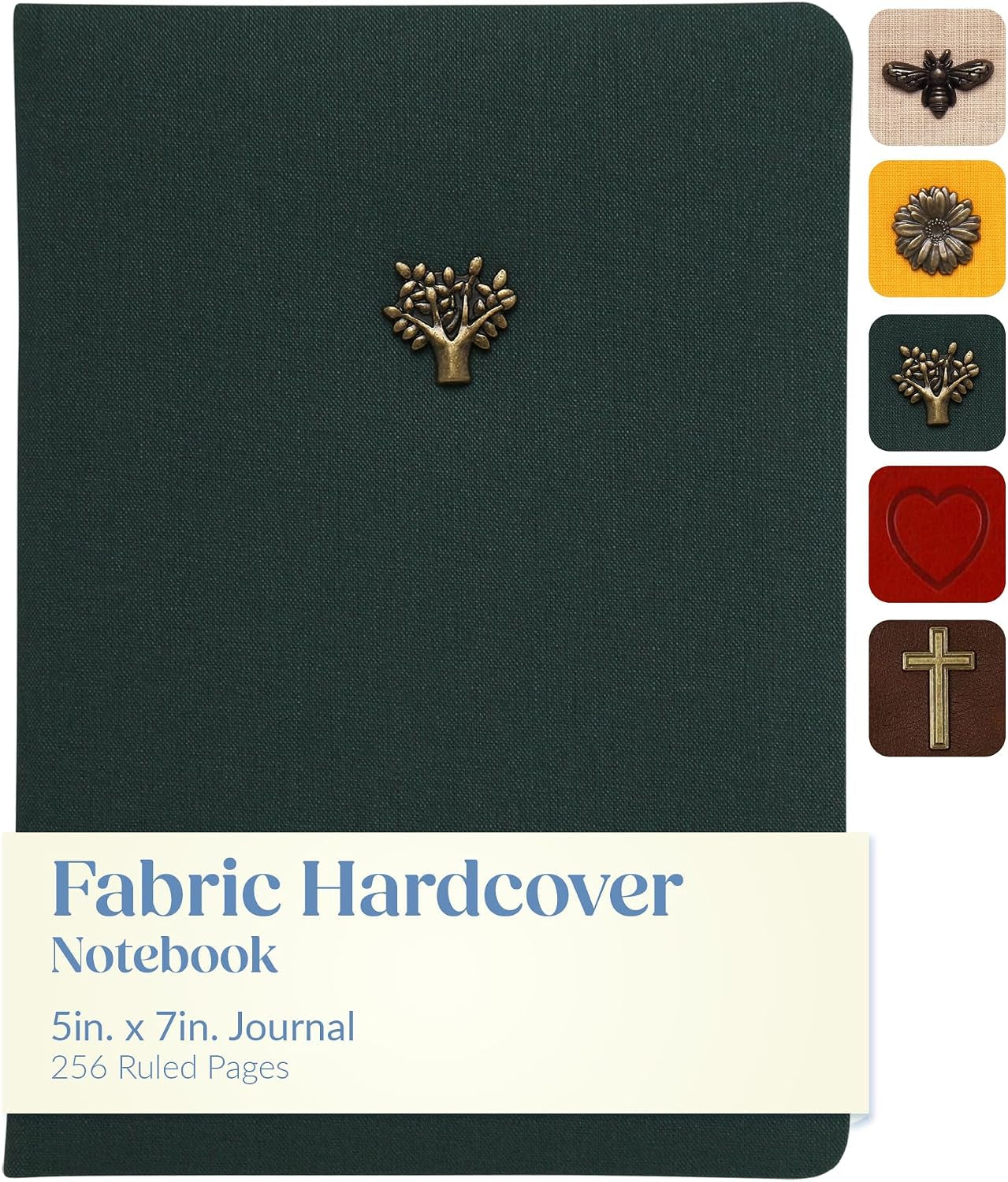 Journal Notebook - 5X7 Inches 256 Ruled Pages Blank Lined Journal Padded Fabric Hard Cover Notebooks for Work Diary and Writing