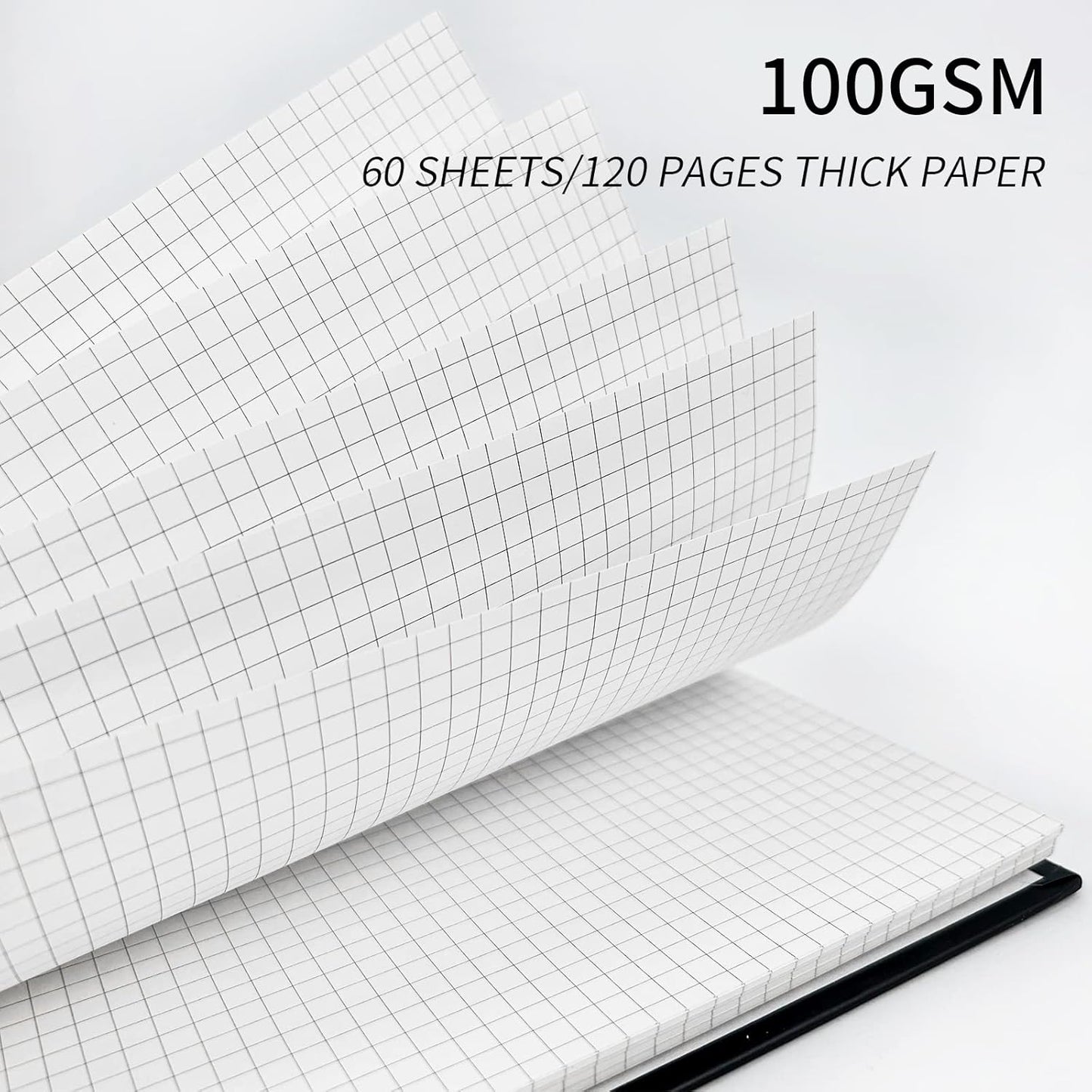 Graph Paper Notebook Spiral Notebook 8.5" X 11"-4 Pack Grid Paper Notebook Graph Notebook Engineering Notebook 120 Pages 100 GSM Thick Graphing Paper Notebook Hardcover Journal for School,