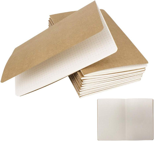 12 Pack 8.25X5.5 Inches Dot Grid Paper Notebook/ A5 Size Dot Journal Notebook, Dot Grid Subject Notebooks Wire-Bound with Kraft Cover, 30 Sheets/60 Dot Pages