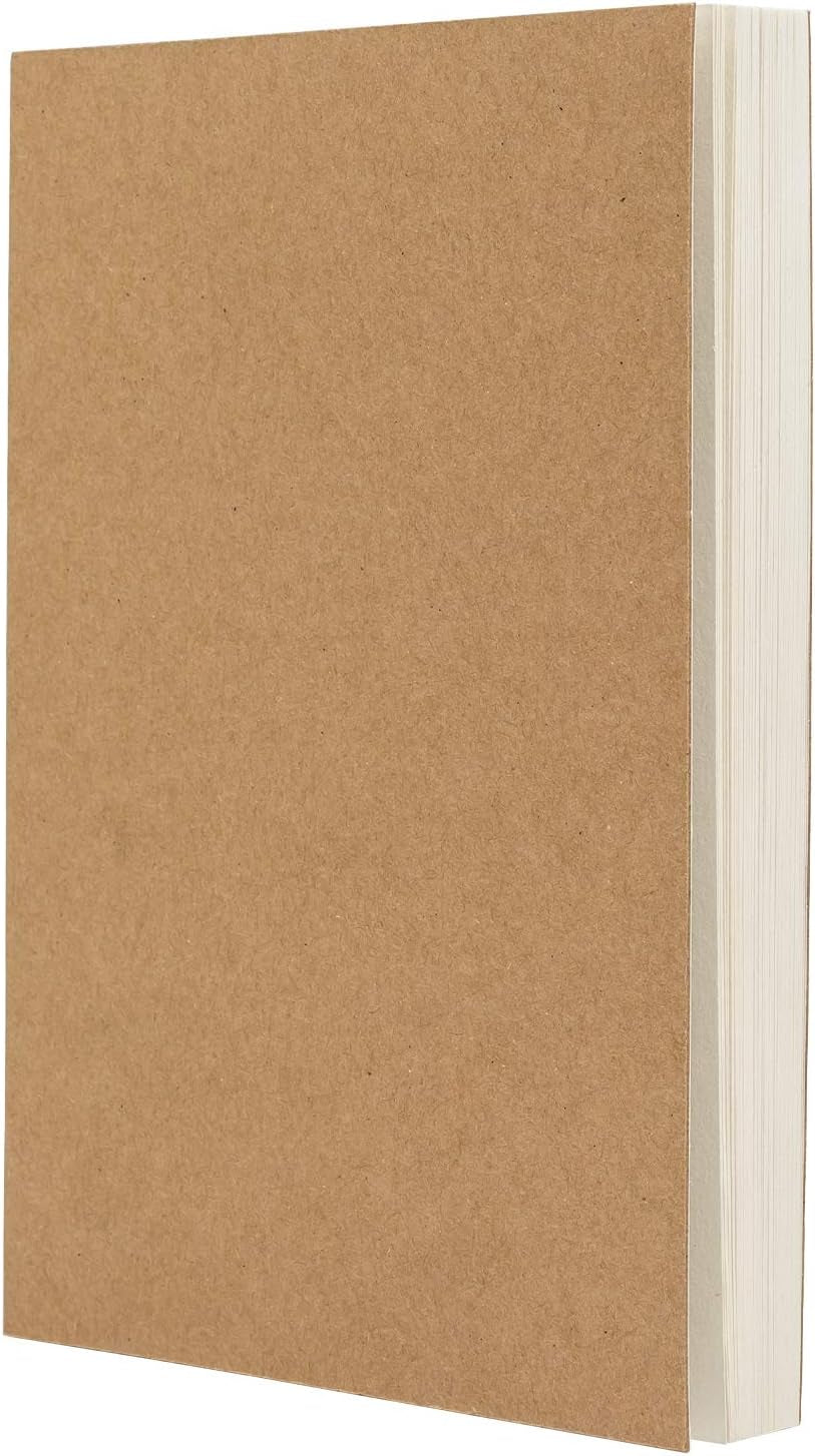 Layflat Sketchbook - 3.75 X 5.3 Inches - Kraft Blank Note Book, 64 Sheets, Thick 100Gsm Paper, for Drawing, Sketching, and Journaling