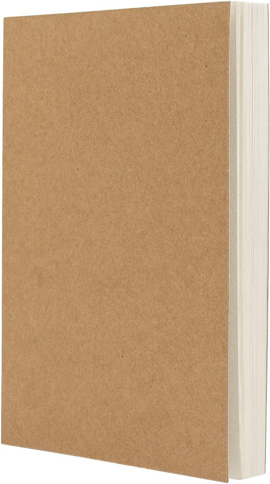 Layflat Sketchbook - 3.75 X 5.3 Inches - Kraft Blank Note Book, 64 Sheets, Thick 100Gsm Paper, for Drawing, Sketching, and Journaling