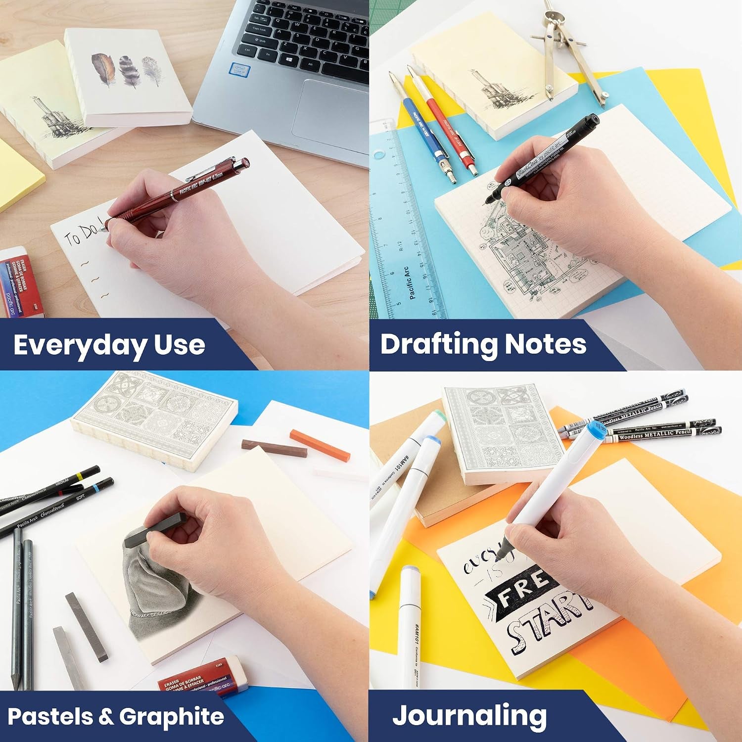 Layflat Sketchbook - 3.75 X 5.3 Inches - Kraft Blank Note Book, 64 Sheets, Thick 100Gsm Paper, for Drawing, Sketching, and Journaling
