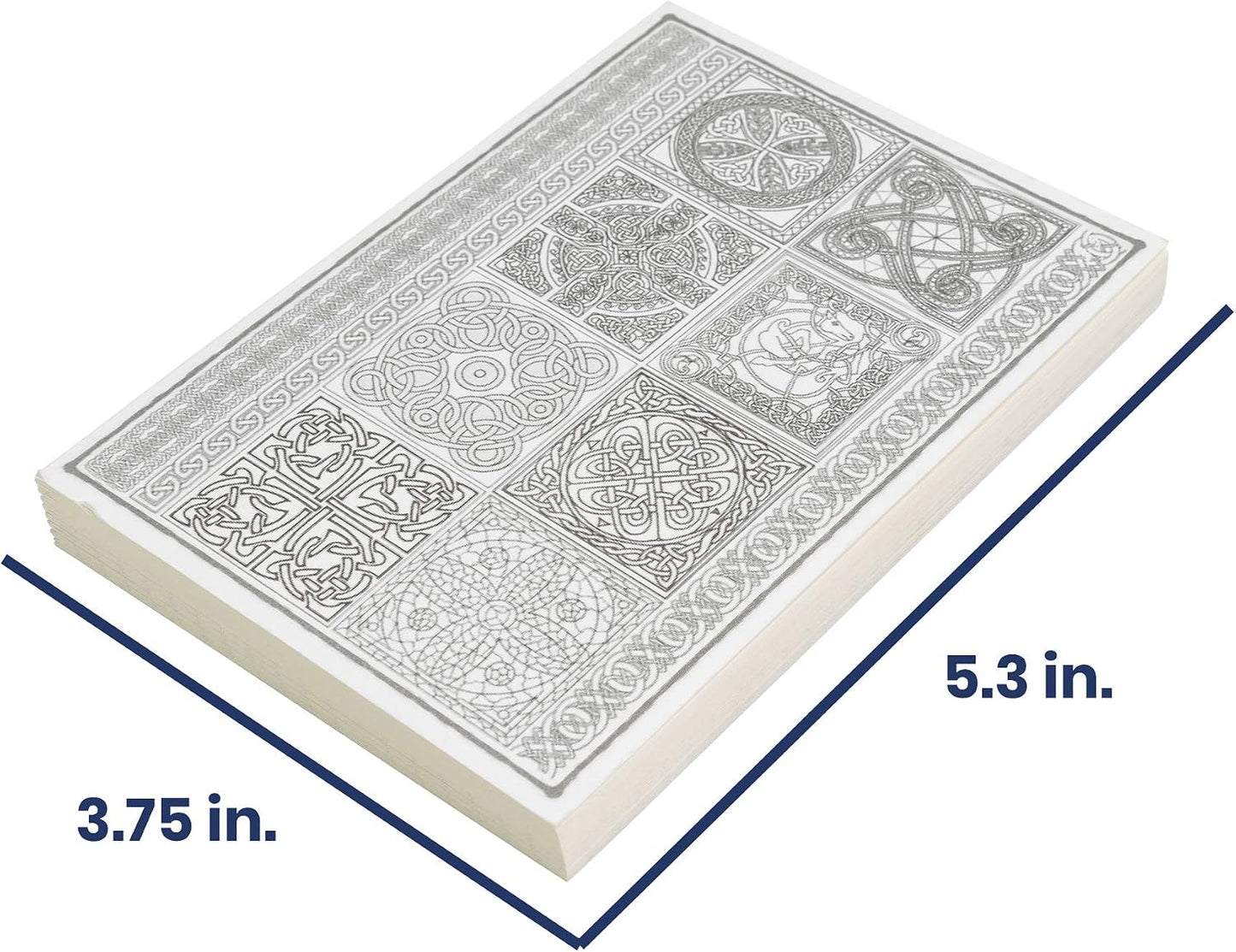 Layflat Sketchbook - 3.75 X 5.3 Inches - Celtic Blank Note Book, 64 Sheets, Thick 100Gsm Paper, for Drawing, Sketching, and Journaling, 32 Blank and 32 Gridded