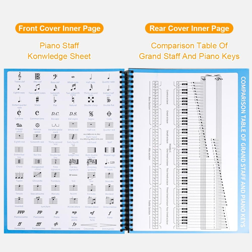 Blank Sheet Music Notebook, Composition Manuscript Staff Notebook, 100 Pages Art Music Notebook, Piano Notebook Song Writing