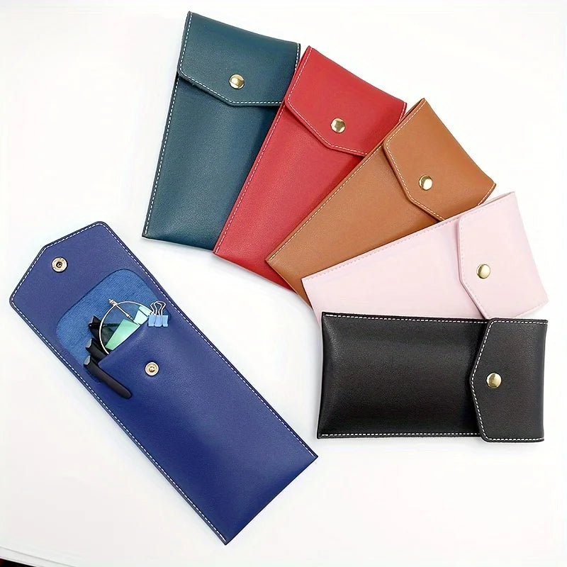 PU Leather Pen Bag Business Office Pen Signature Pen Storage Bag Portable Leak-Proof Ink Ball Pen Pen Holder Stationery Bag
