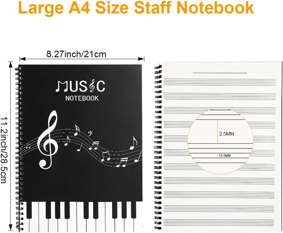 Blank Sheet Music Notebook, Composition Manuscript Staff Notebook, 100 Pages Art Music Notebook, Piano Notebook Song Writing