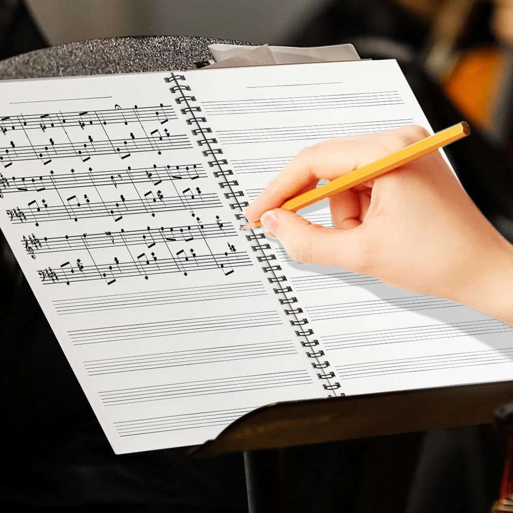 Blank Sheet Music Notebook, Composition Manuscript Staff Notebook, 100 Pages Art Music Notebook, Piano Notebook Song Writing
