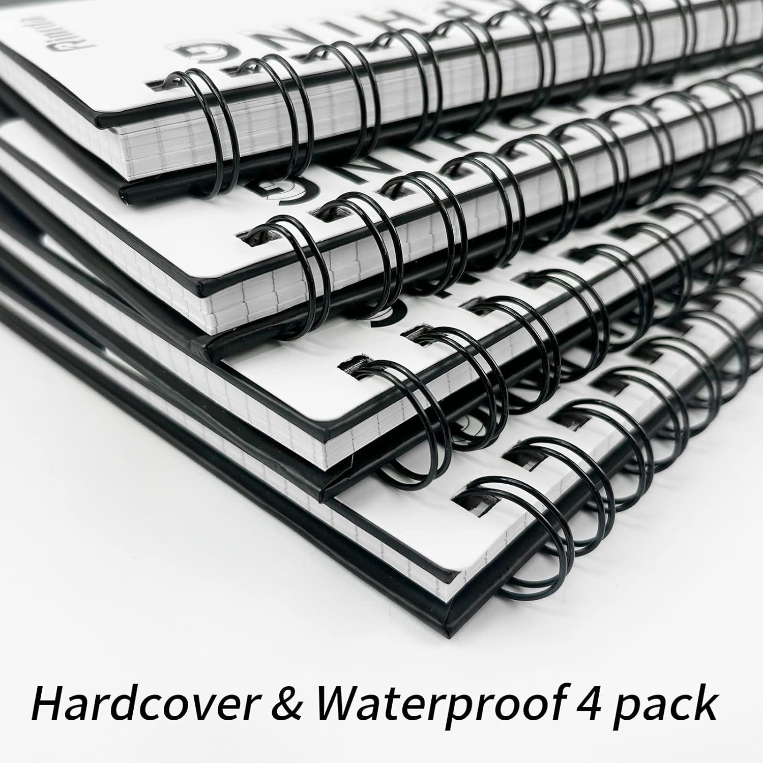 Graph Paper Notebook Spiral Notebook 8.5" X 11"-4 Pack Grid Paper Notebook Graph Notebook Engineering Notebook 120 Pages 100 GSM Thick Graphing Paper Notebook Hardcover Journal for School,